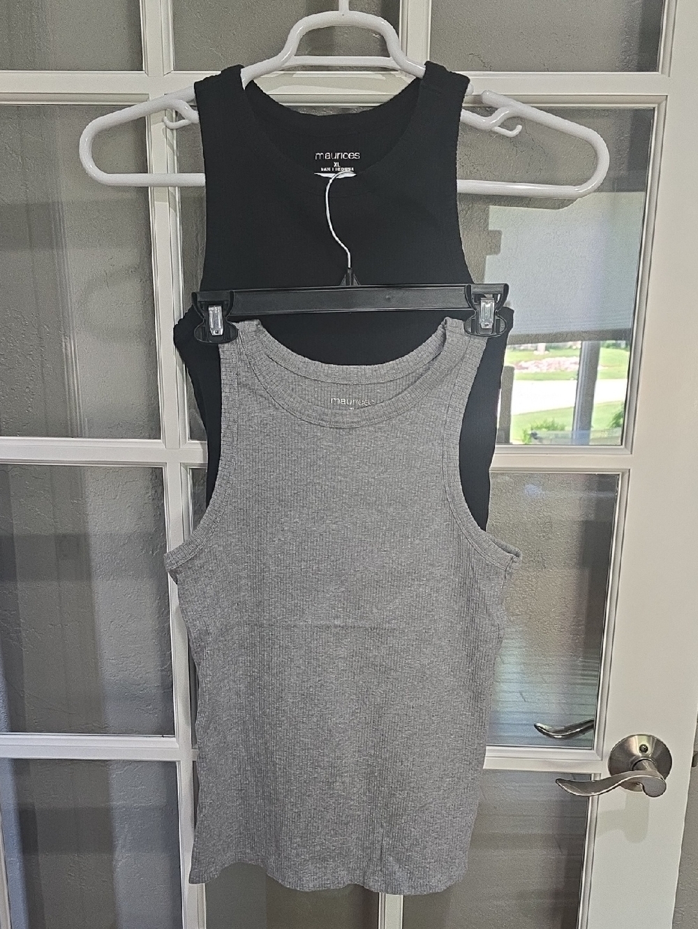 Maurices Ribbed Tank Tops -Set Of 2 Black & Heather Gray